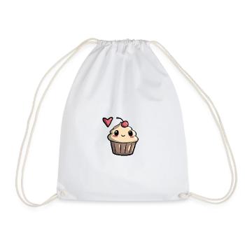 Cupcake full of love - Drawstring Bag - white - Front