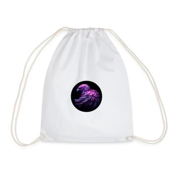 aigle violet sur fond noir - Sac de sport léger - blanc - Devant