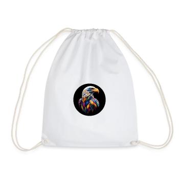 Eagle with colorful feathers - Drawstring Bag - white - Front