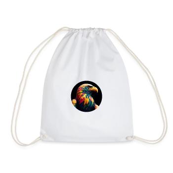 Eagle with colorful feathers - Drawstring Bag - white - Front