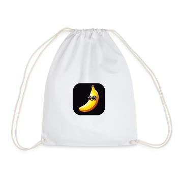 Banana with face and big eyes - Drawstring Bag - white - Front