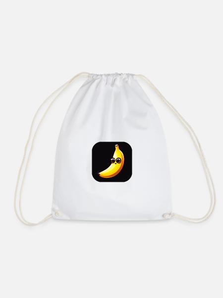 Banane mit Gesicht und großen Augen - Turnbeutel - Weiß