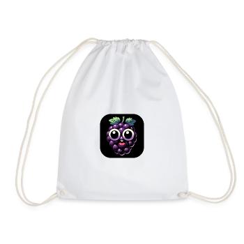 Violet raisin avec les yeux et la bouche dans un style comique - Sac de sport léger - blanc - Devant