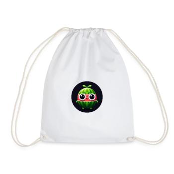 Watermelon with eyes in comic style - Drawstring Bag - white - Front