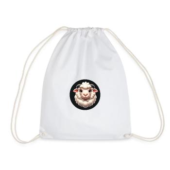3D Graphic Sheep White - Drawstring Bag - white - Front