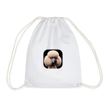 Poodle Dog Head Comic Cartoon Photorealistic - Drawstring Bag - white - Front