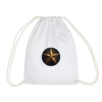 Étoile polygonale dorée - Sac de sport léger - blanc - Devant