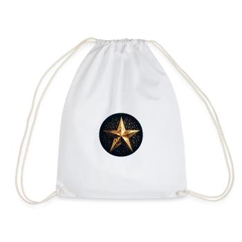 Étoile scintillante dorée - Sac de sport léger - blanc - Devant