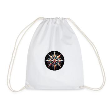 Star Galaxy Mandala Colorful - Drawstring Bag - white - Front