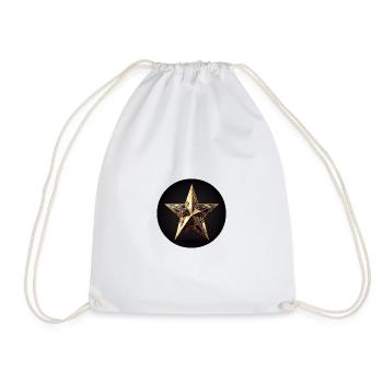 Gold star in polygon design - Drawstring Bag - white - Front