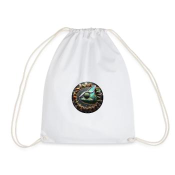 The Chameleon and the Insects - Drawstring Bag - white - Front