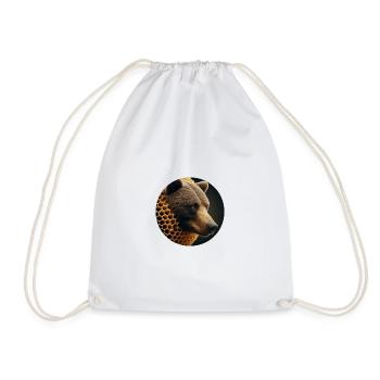 Ours brun en nid d’abeille - Sac de sport léger - blanc - Devant
