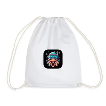 Octopus Kraken Goggles Water - Drawstring Bag - white - Front