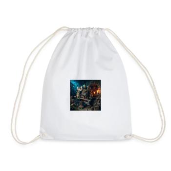 Orc Design 2 - Drawstring Bag - white - Front