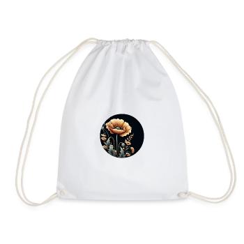 Fleur, Orange, Beige, Naturel, Botanique - Sac de sport léger - blanc - Devant