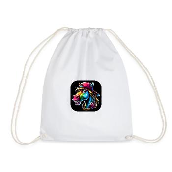 Cartoon Horse Rapper Colorful - Drawstring Bag - white - Front