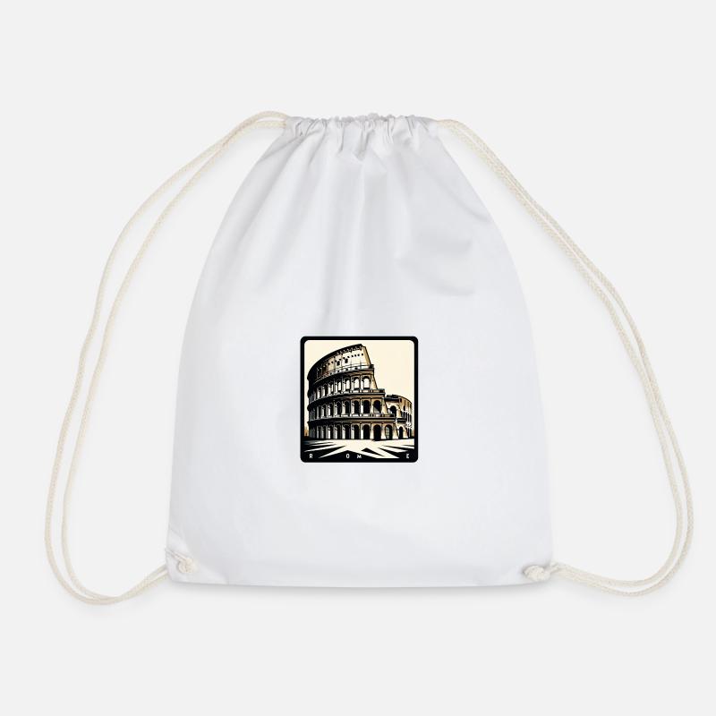 Colosseum in Rome - Drawstring Bag - white