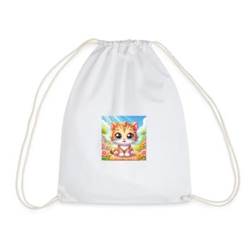 Chaton mignon au printemps au bord de la mer - Sac de sport léger - blanc - Devant