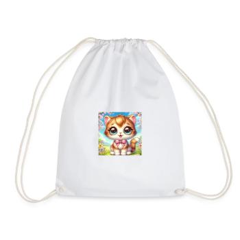 Chaton mignon au printemps avec boucle - Sac de sport léger - blanc - Devant