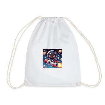 Chat mignon de l’espace sur une fusée dans l’espace - Sac de sport léger - blanc - Devant