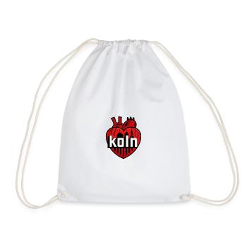 Heart City Skyline Design - Drawstring Bag - white - Front