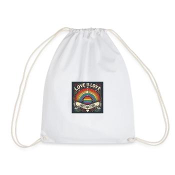 LOVE is LOVE - Drawstring Bag - white - Front