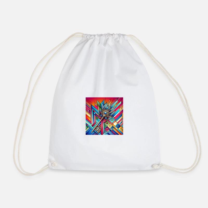 Key - Drawstring Bag - white