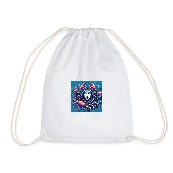 Signe du zodiaque Cancer en pixel art pour les femmes - Sac de sport léger - blanc - Devant