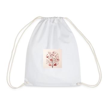 Mes Fleurs - a pretty floral design on a pink background - Drawstring Bag - white - Front