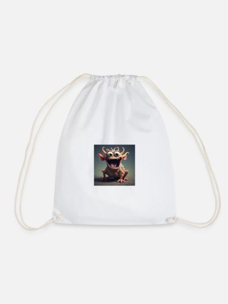 Cheerful Creature - Drawstring Bag - white