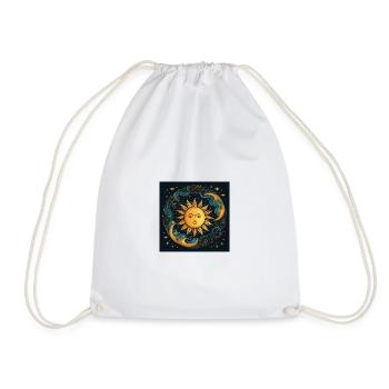 Solar Moon Cycle Cosmic Art - Drawstring Bag - white - Front