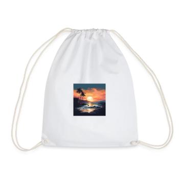 Tropical sunset on the beach - Drawstring Bag - white - Front