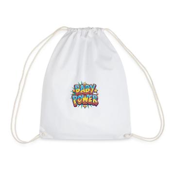 Baby Power Comic Style Design - Drawstring Bag - white - Front