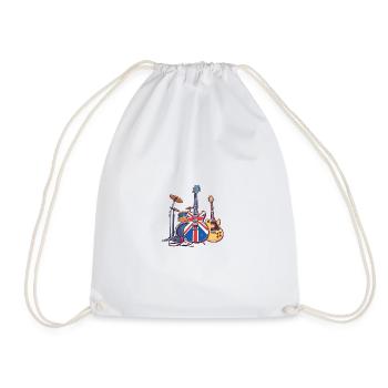 Rock Band Union Guitar Art - Drawstring Bag - white - Front