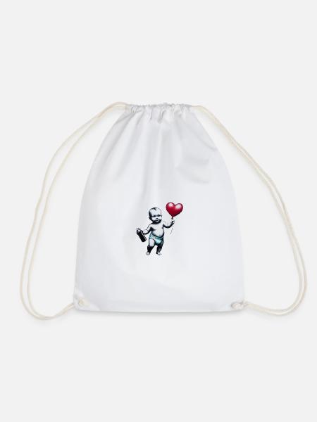 inspiredby.BabyHerzLuftballon - Turnbeutel - Weiß