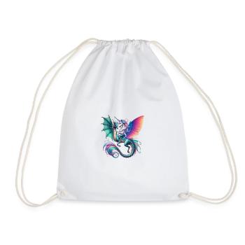 Regenbogen Drachen EInhorn Fusion - Turnbeutel - Weiß - Vorne