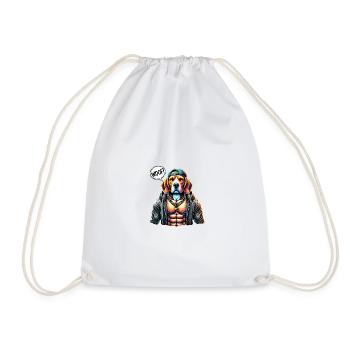 Look chien coloré en tenue de rue - Sac de sport léger - blanc - Devant