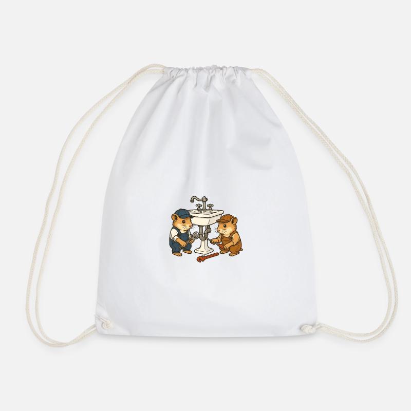 Les hamsters réparent l’évier - Sac de sport léger - blanc