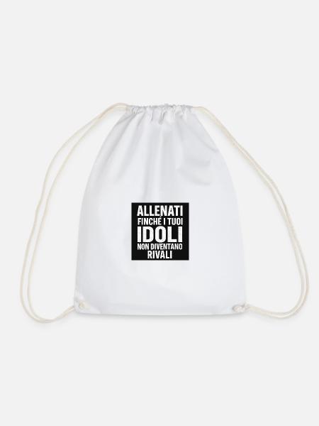Push Over the Edge - Drawstring Bag - white
