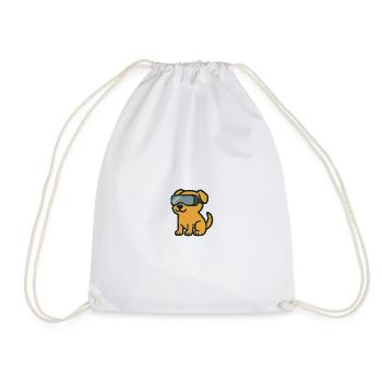 Chien Cartoon en Réalité Virtuelle – Illustration - Sac de sport léger - blanc - Devant