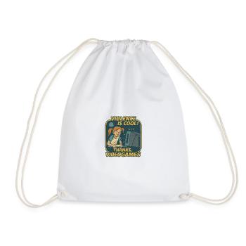 Violence is cool! Thanks, videogames - Drawstring Bag - white - Front