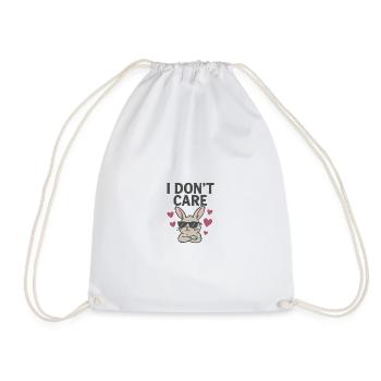 I Don’t Care Bunny süßer Hase Herz - Turnbeutel - Weiß - Vorne
