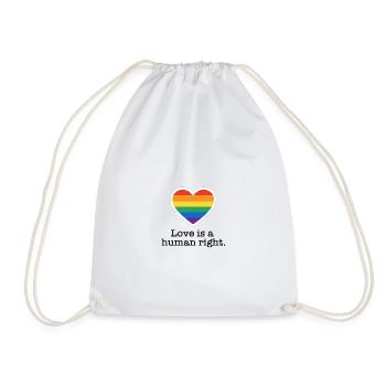 Love is a Human Right – Pride Herz - Turnbeutel - Weiß - Vorne
