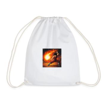 Fireball fighter in the volcano - Drawstring Bag - white - Front