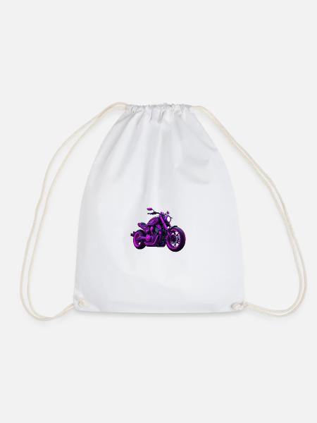 Moto dans le style de tatouage coloré - Sac de sport léger - blanc
