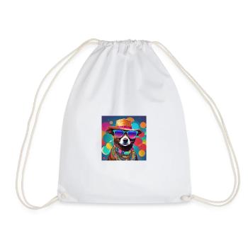 Chien cool dans le style estival - Hipster Vibes 2 - Sac de sport léger - blanc - Devant