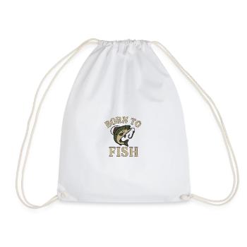 Born to Fish – Le design du pêcheur avec Fish & Hook - Sac de sport léger - blanc - Devant
