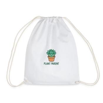 Plant Parent – Cute Succulent Love - Drawstring Bag - white - Front