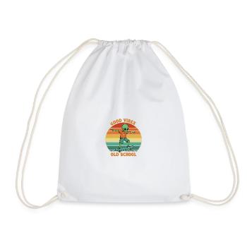 Retro Alien Skater - Drawstring Bag - white - Front