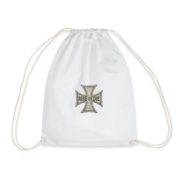 Croix de Malte gravée RIDE OR DIE - Sac de sport léger - blanc - Devant